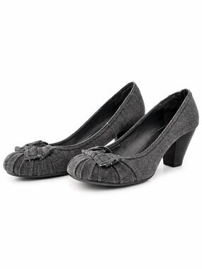 Vintage Y2K G21 Grey Denim Pleated Toe Pumps – Size 7.5 EUC